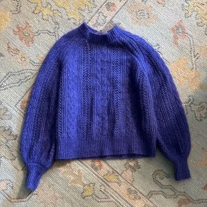 Blue Violet Sezane Sweater - Pull Scarlett